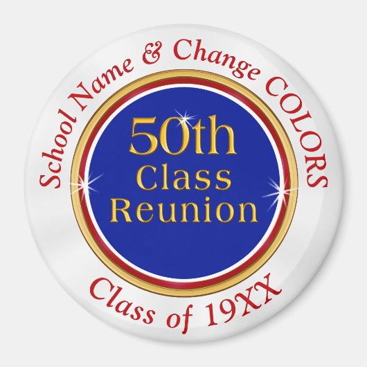 Red White en Blue, 50th Class Reunion Souvenirs Magneet (Voorkant)