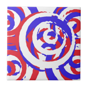 Red White en Blue Abstract Tegel Tegeltje