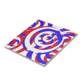 Red White en Blue Abstract Tegel Tegeltje (Zijkant)