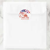 Red White en Blue America Vlag Labourdag Ronde Sticker (Tas)