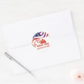 Red White en Blue America Vlag Labourdag Ronde Sticker (Envelop)