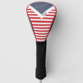 Red White en Blue American Flag Monogrammed Golfheadcover (Voorkant)