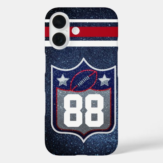Red White en Blue American Football Team Sports Case-Mate iPhone Case (Achterkant)