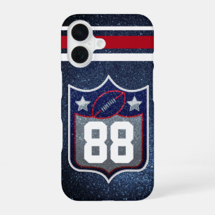 Red White en Blue American Football Team Sports iPhone 16 Hoesje