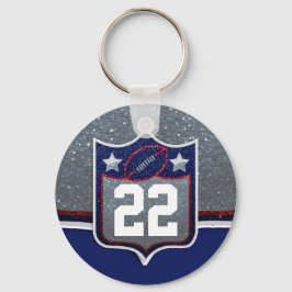 Red White en Blue American Football Team Sports Sleutelhanger