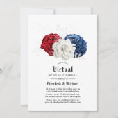 Red White en Blue American Online Virtual Wedding Kaart (Voorkant)