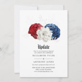 Red White en Blue American Wedding Update Kaart (Voorkant)