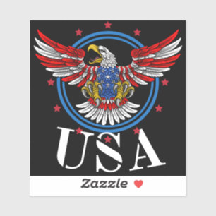 Red White en Blue Bald Eagle USA Patriotic Sticker