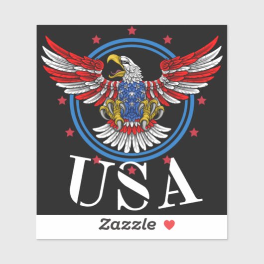 Red White en Blue Bald Eagle USA Patriotic Sticker (Vel)