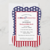Red White en Blue Barbecue Party Kaart (Voorkant)