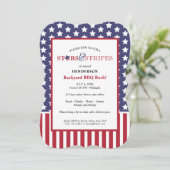 Red White en Blue Barbecue Party Kaart (Staand voorkant)