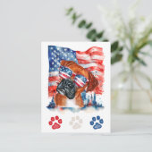 Red White en Blue Boxer Dog American 4 juli Feestdagenkaart (Staand voorkant)