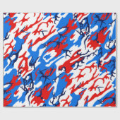 Red White en Blue Camo Cadeaupapier (Vlak)