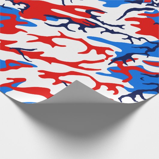 Red White en Blue Camo Cadeaupapier (Hoek)