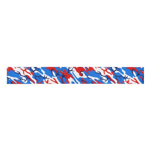 Red White en Blue Camo Grosgrain Lint (Voorkant)