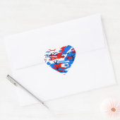 Red White en Blue Camo Hart Sticker (Envelop)