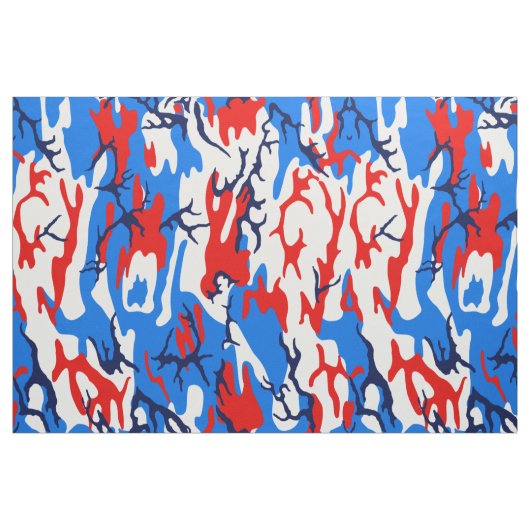 Red White en Blue Camo Stof (Fat Quarter)