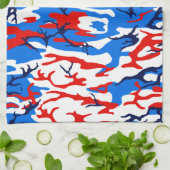 Red White en Blue Camo Theedoek (Gevouwen)