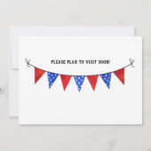 Red White en Blue Celebration Moving Aankondiging (Achterkant)