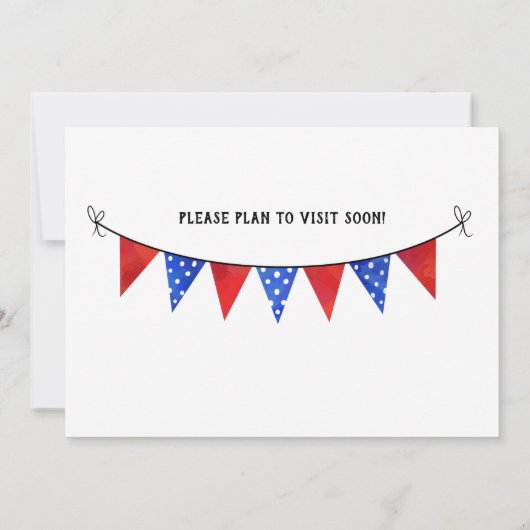 Red White en Blue Celebration Moving Aankondiging (Achterkant)