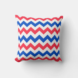 Red White en Blue Chevron Zig Zag Pillow Kussen