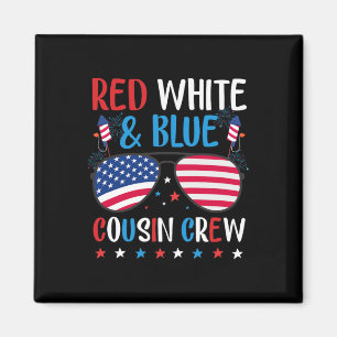 Red White en Blue Cousin Crew  4 juli Magneet
