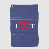 Red White en Blue Custom Monogrammed Golfhanddoek (Voorkant)