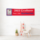 Red White en Blue Custom Photo Afstuderen Spandoek (Insitu)