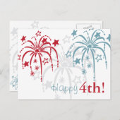 Red White en Blue Fireworks, 4 juli Briefkaarten (Voorkant / Achterkant)