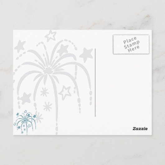 Red White en Blue Fireworks, 4 juli Briefkaarten (Achterkant)