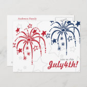 Red White en Blue Fireworks, 4 juli Briefkaarten (Voorkant / Achterkant)