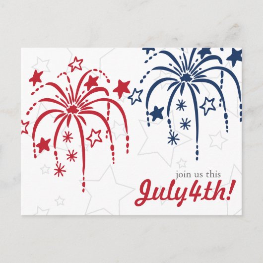 Red White en Blue Fireworks, 4 juli Briefkaarten (Voorkant)