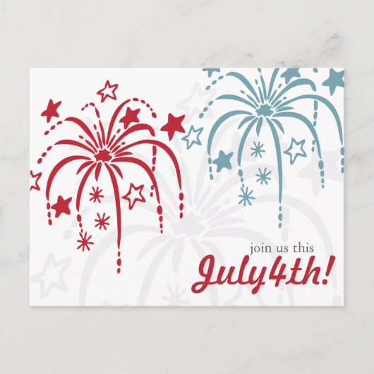 Red White en Blue Fireworks, 4 juli Briefkaarten (Voorkant)