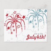 Red White en Blue Fireworks, 4 juli Briefkaarten (Voorkant)
