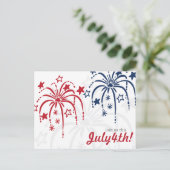 Red White en Blue Fireworks, 4 juli Briefkaarten (Staand voorkant)