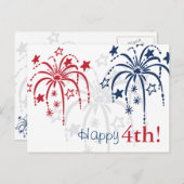 Red White en Blue Fireworks, 4 juli Briefkaarten (Voorkant / Achterkant)