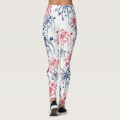 Red White en Blue Fireworks, 4 juli Leggings (Achterkant)