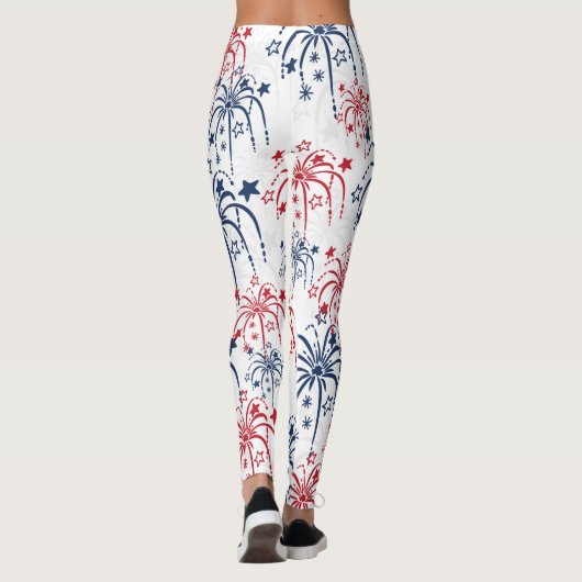 Red White en Blue Fireworks, 4 juli Leggings (Achterkant)