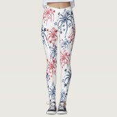 Red White en Blue Fireworks, 4 juli Leggings (Voorkant)