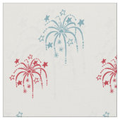 Red White en Blue Fireworks Custom Fabric Stof (Close Up)
