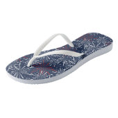 Red White en Blue Fireworks Pattern Teenslippers (Schuin)