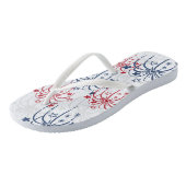 Red White en Blue Fireworks & Stars 4 juli Teenslippers (Schuin)