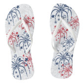 Red White en Blue Fireworks & Stars 4 juli Teenslippers (Voetbed)