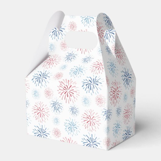 Red White en Blue Fireworks Summer Wedding Bedankdoosjes (Achterkant)
