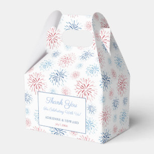 Red White en Blue Fireworks Summer Wedding Bedankdoosjes