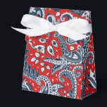 Red White en Blue Floral Paisley Bohemian Boho Bedankdoosjes<br><div class="desc">aangepaste cadeaudozen</div>