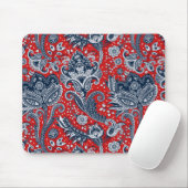 Red White en Blue Floral Paisley Bohemian Boho Muismat (Met muis)