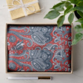 Red White en Blue Floral Paisley Bohemian Boho Tissuepapier (Geschenk)