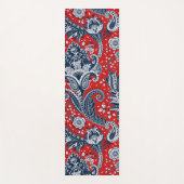 Red White en Blue Floral Paisley Bohemian Boho Yogamat (Voorkant)
