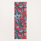 Red White en Blue Floral Paisley Bohemian Boho Yogamat (Achterkant)